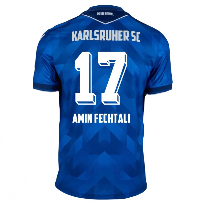 Danxen Heren Oualid El Fechtali #17 Blauw Wit Thuisshirt Thuistenue 2025/26 T-Shirt
