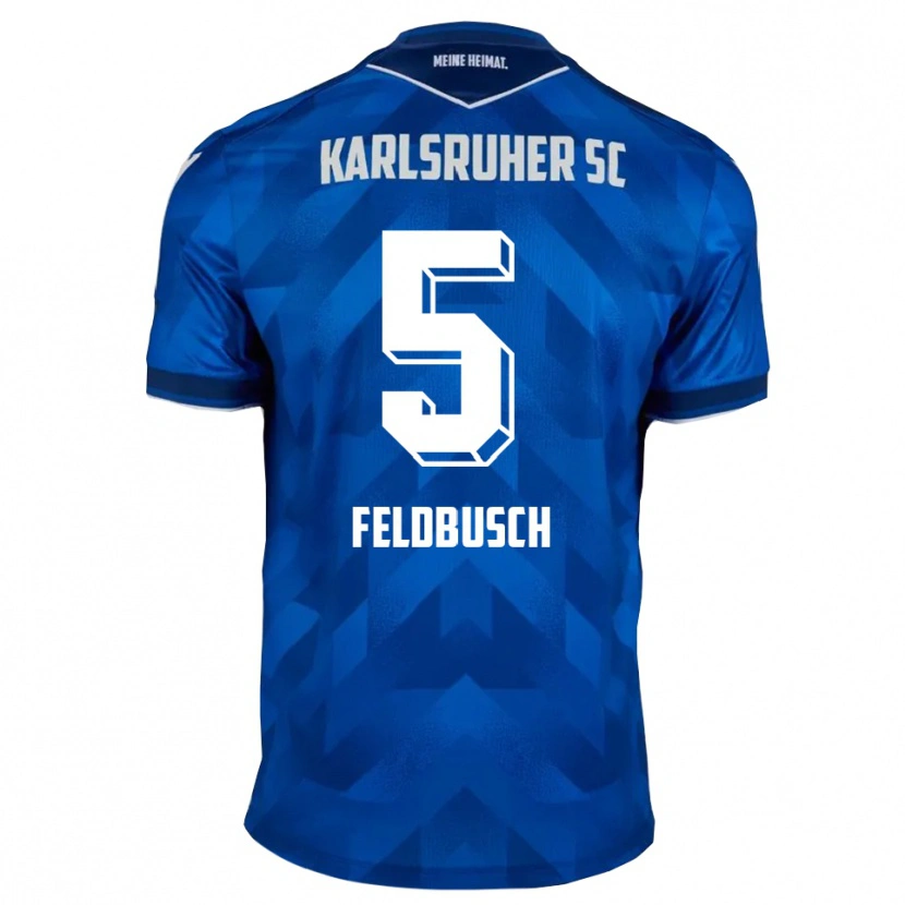 Danxen Heren Jonas Feldbusch #5 Blauw Wit Thuisshirt Thuistenue 2025/26 T-Shirt