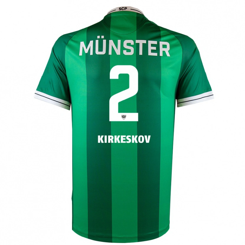 Danxen Heren Mikkel Kirkeskov #2 Groen Wit Thuisshirt Thuistenue 2025/26 T-Shirt