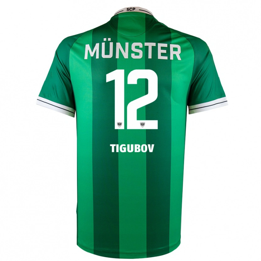 Danxen Heren Adrian Tigubov #12 Groen Wit Thuisshirt Thuistenue 2025/26 T-Shirt
