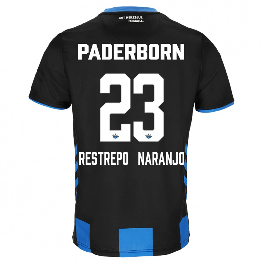 Danxen Heren Pedro Restrepo Naranjo #23 Zwart Blauw Thuisshirt Thuistenue 2025/26 T-Shirt