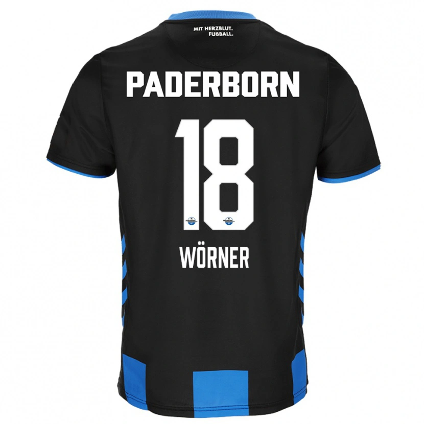 Danxen Heren Marco Wörner #18 Zwart Blauw Thuisshirt Thuistenue 2025/26 T-Shirt