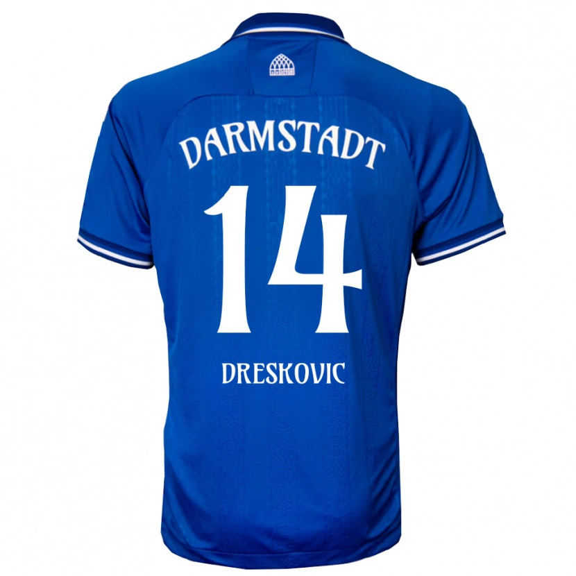 Danxen Heren Meldin Dreskovic #14 Blauw Wit Thuisshirt Thuistenue 2025/26 T-Shirt