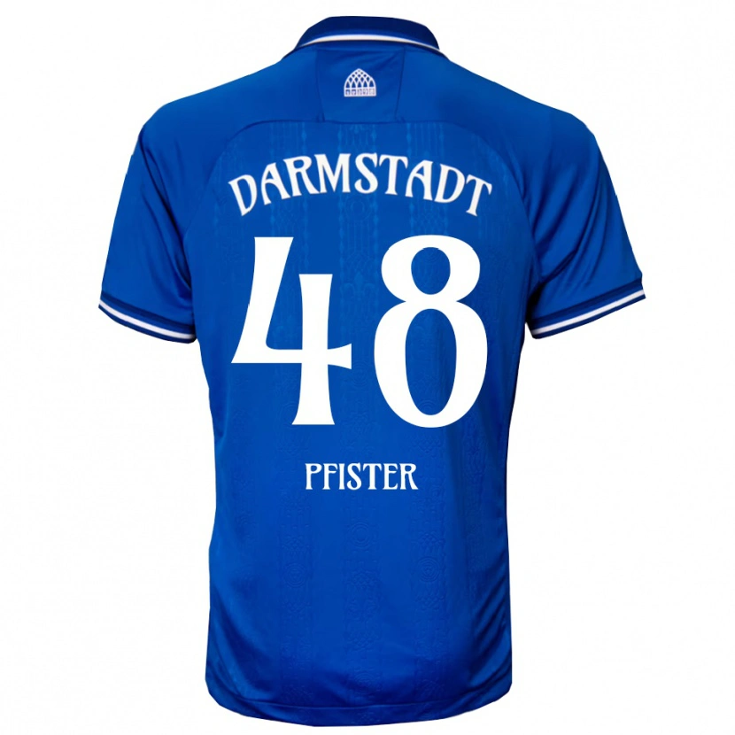 Danxen Heren Max Pfister #48 Blauw Wit Thuisshirt Thuistenue 2025/26 T-Shirt