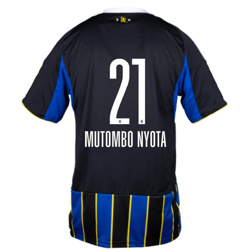 Danxen Heren Jael Mutombo Nyota #21 Blauw Zwart Geel Thuisshirt Thuistenue 2025/26 T-Shirt
