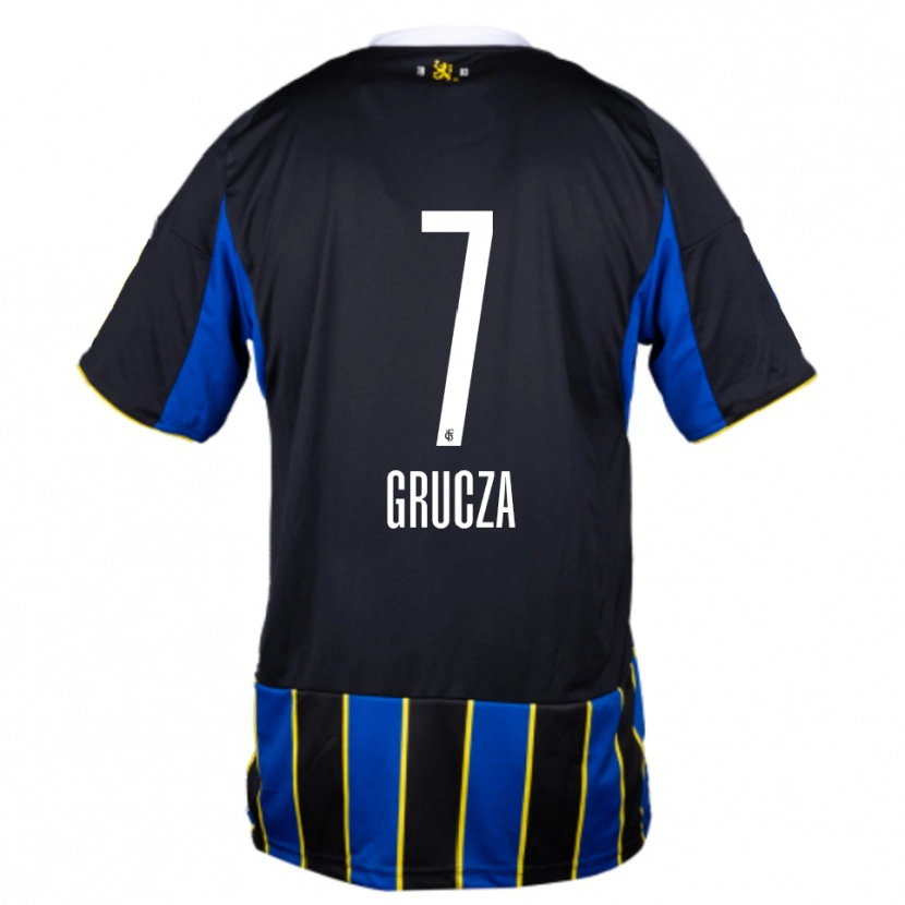 Danxen Heren Nico Grucza #7 Blauw Zwart Geel Thuisshirt Thuistenue 2025/26 T-Shirt