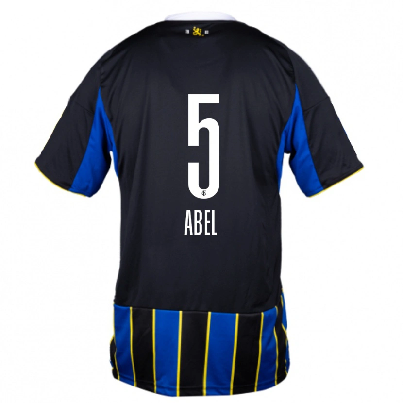 Danxen Heren Andris Abel #5 Blauw Zwart Geel Thuisshirt Thuistenue 2025/26 T-Shirt