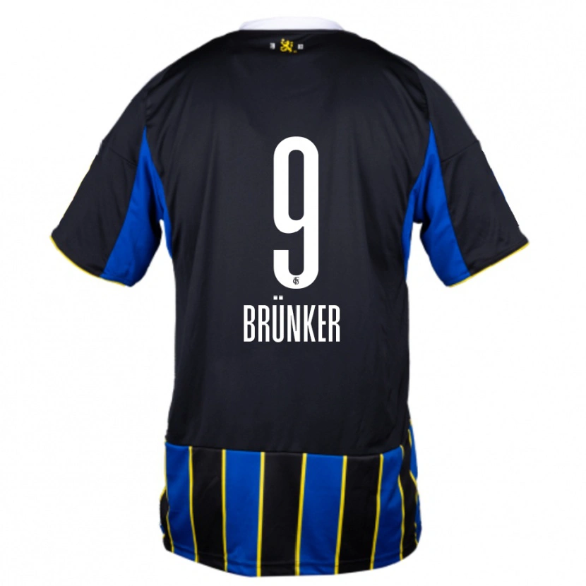 Danxen Heren Kai Brünker #9 Blauw Zwart Geel Thuisshirt Thuistenue 2025/26 T-Shirt