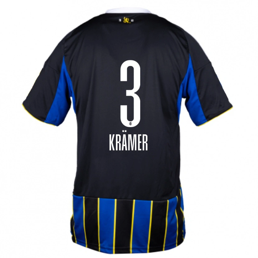 Danxen Heren Nils Krämer #3 Blauw Zwart Geel Thuisshirt Thuistenue 2025/26 T-Shirt