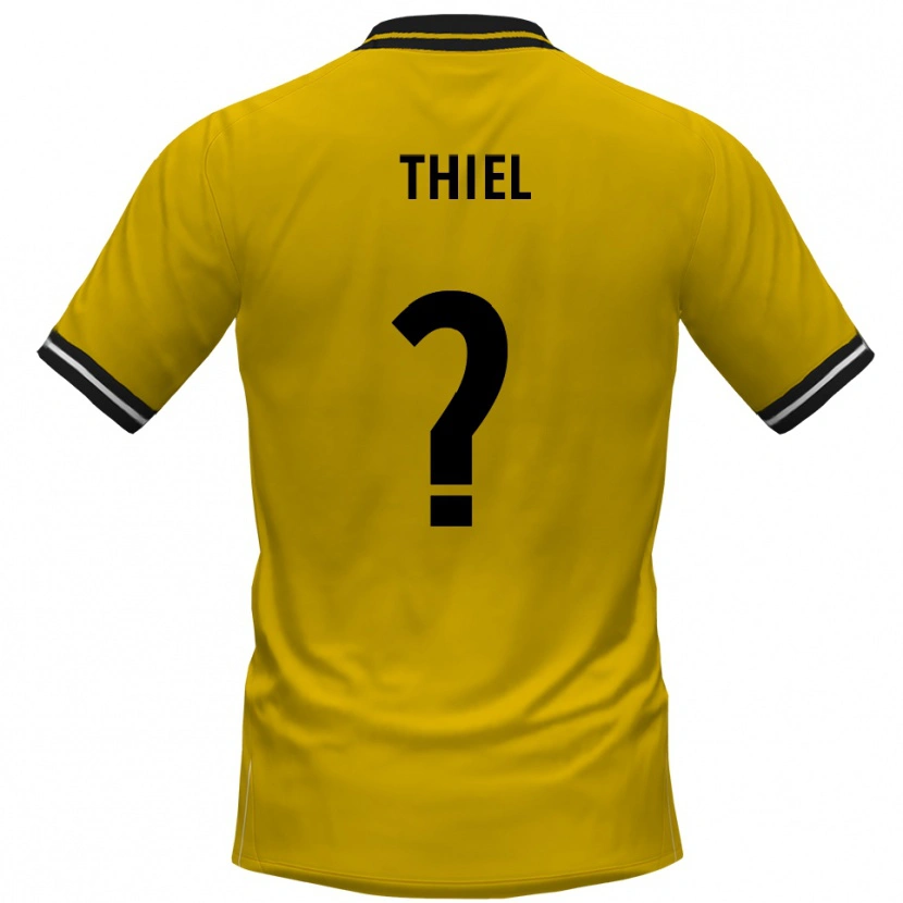 Danxen Heren David Thiel #0 Geel Zwart Thuisshirt Thuistenue 2025/26 T-Shirt