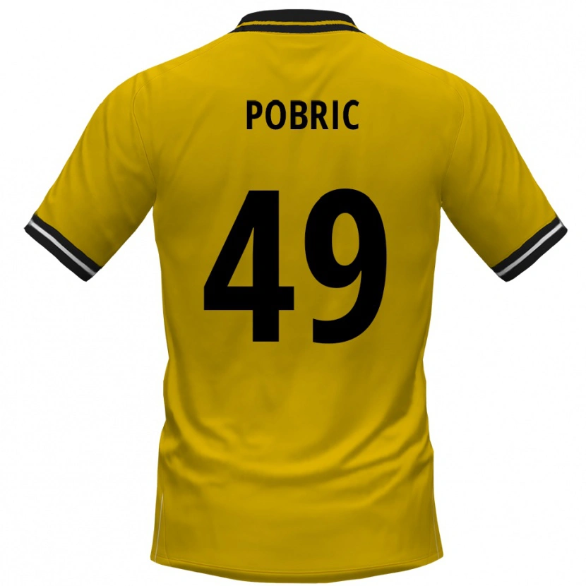 Danxen Heren Mika Pobric #49 Geel Zwart Thuisshirt Thuistenue 2025/26 T-Shirt