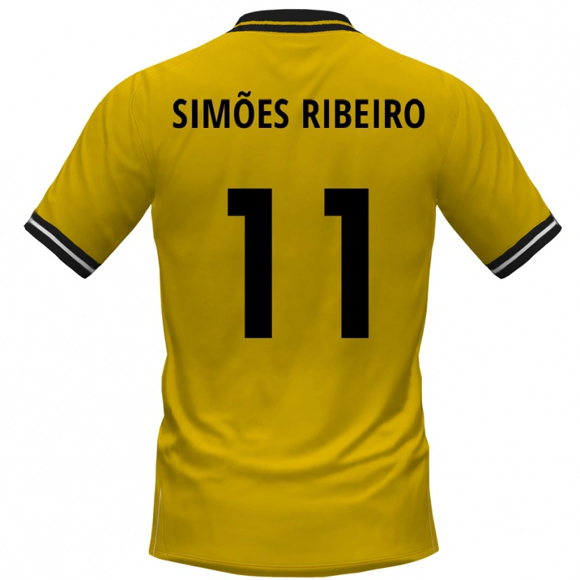 Danxen Heren Dominik Simões Ribeiro #11 Geel Zwart Thuisshirt Thuistenue 2025/26 T-Shirt