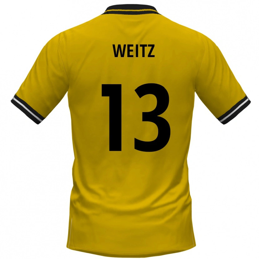 Danxen Heren Oliver Weitz #13 Geel Zwart Thuisshirt Thuistenue 2025/26 T-Shirt