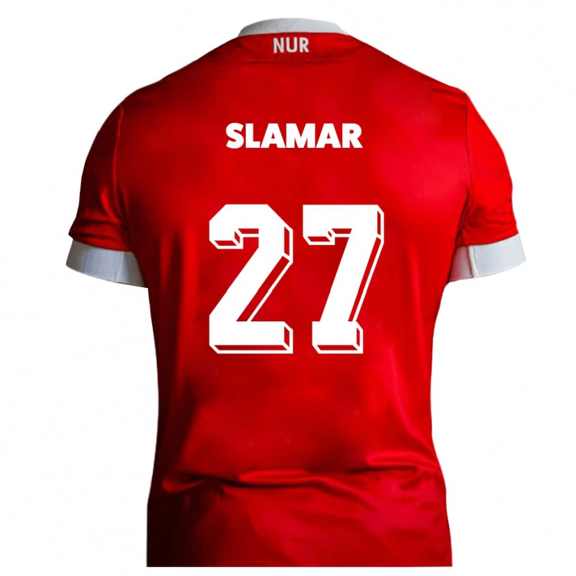 Danxen Heren Dennis Slamar #27 Rood Wit Thuisshirt Thuistenue 2025/26 T-Shirt