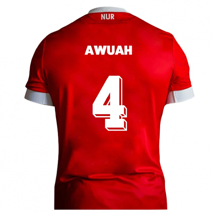 Danxen Heren Joel Awuah #4 Rood Wit Thuisshirt Thuistenue 2025/26 T-Shirt
