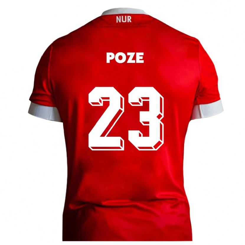 Danxen Heren Paulas Poze #23 Rood Wit Thuisshirt Thuistenue 2025/26 T-Shirt