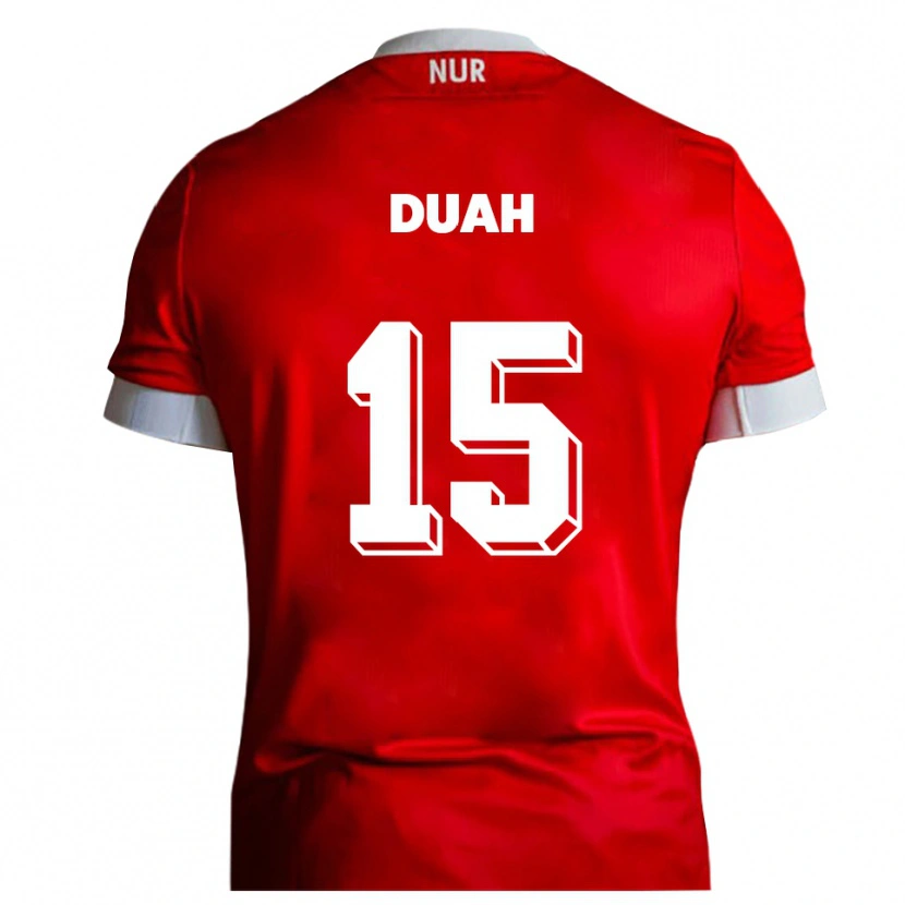Danxen Heren Dennis Duah #15 Rood Wit Thuisshirt Thuistenue 2025/26 T-Shirt