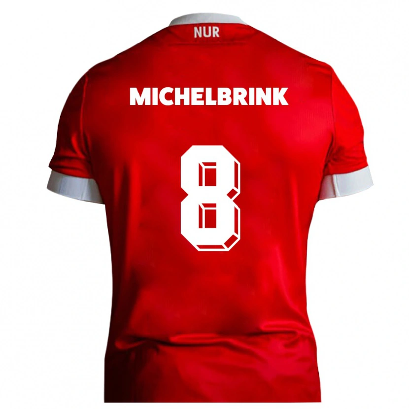 Danxen Heren Lukas Michelbrink #8 Rood Wit Thuisshirt Thuistenue 2025/26 T-Shirt