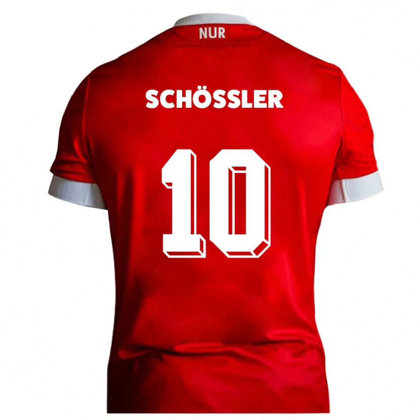 Danxen Heren Maris Schößler #10 Rood Wit Thuisshirt Thuistenue 2025/26 T-Shirt