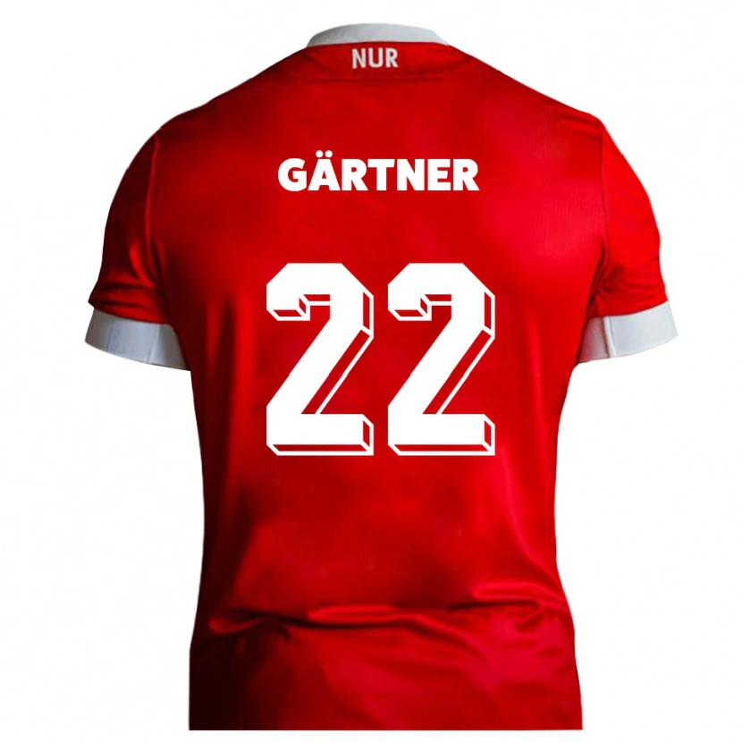 Danxen Heren Justin Gärtner #22 Rood Wit Thuisshirt Thuistenue 2025/26 T-Shirt