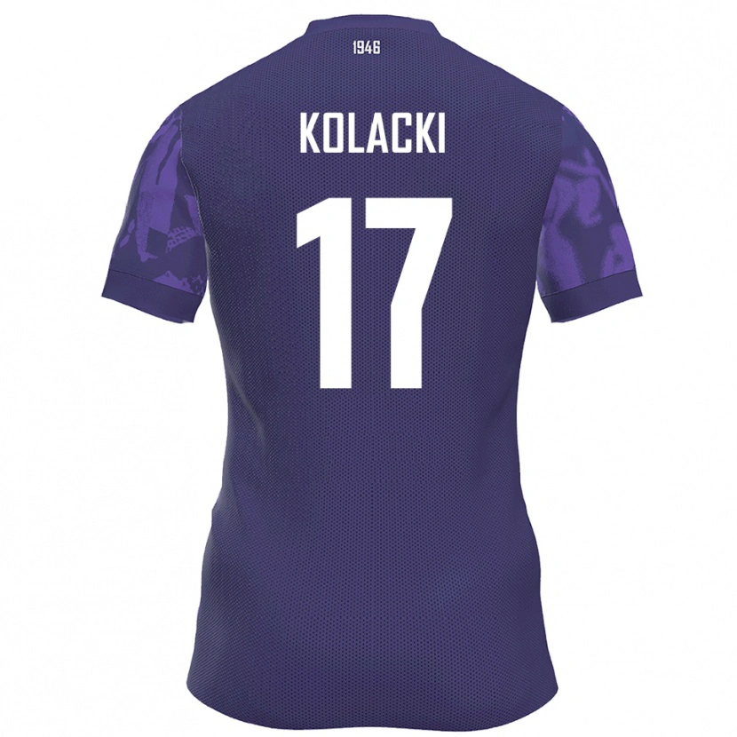 Danxen Heren Dawid Kolacki #17 Paars Wit Thuisshirt Thuistenue 2025/26 T-Shirt
