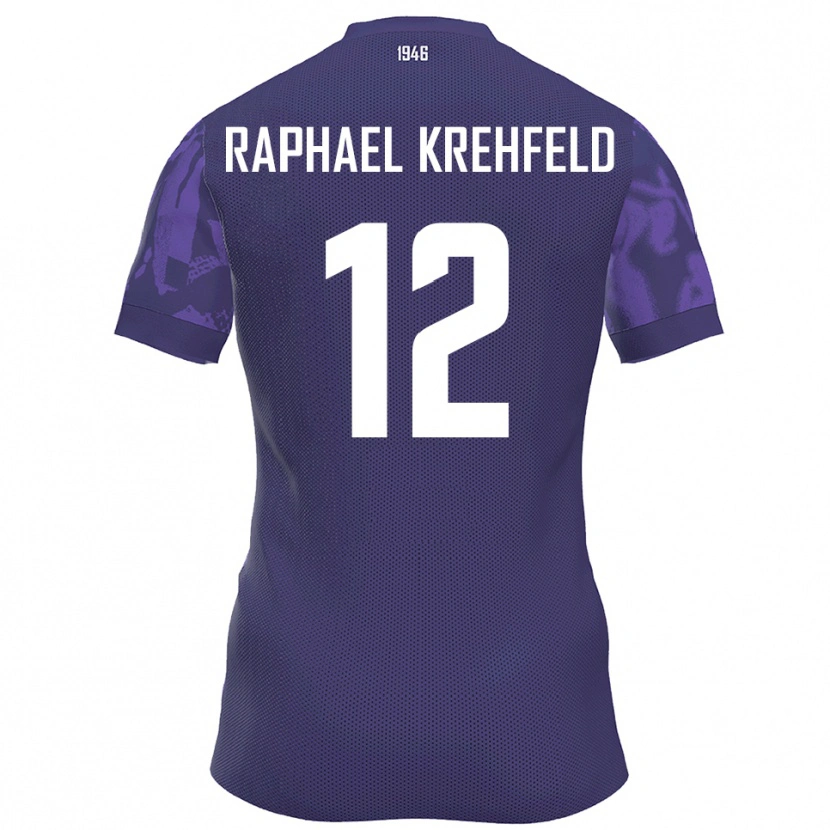 Danxen Heren Luca Raphael Krehfeld #12 Paars Wit Thuisshirt Thuistenue 2025/26 T-Shirt