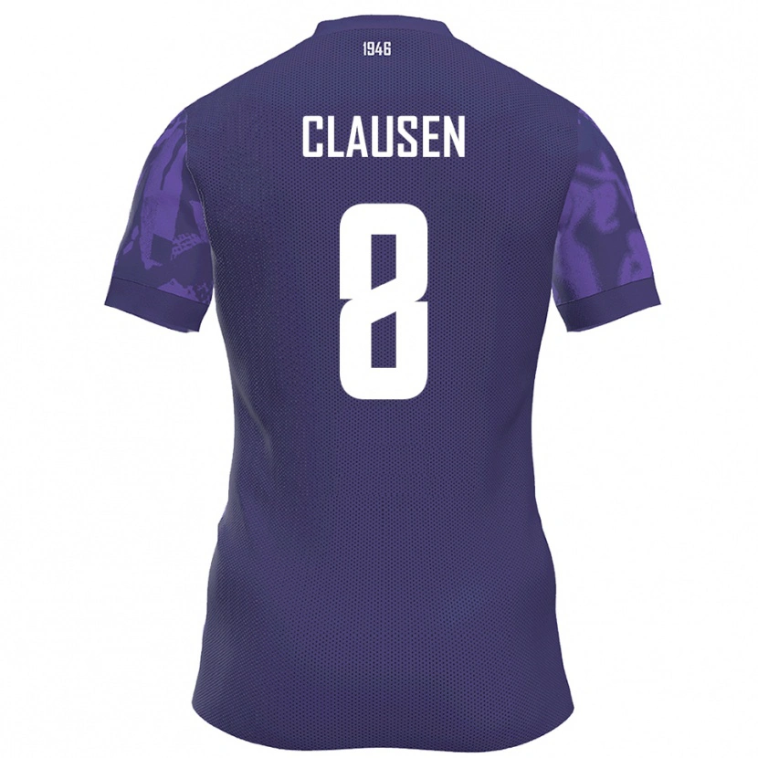 Danxen Heren Mika Clausen #8 Paars Wit Thuisshirt Thuistenue 2025/26 T-Shirt