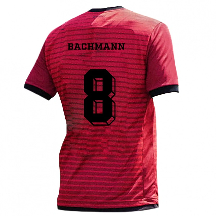 Danxen Heren Patrick Bachmann #8 Rood Zwart Thuisshirt Thuistenue 2025/26 T-Shirt
