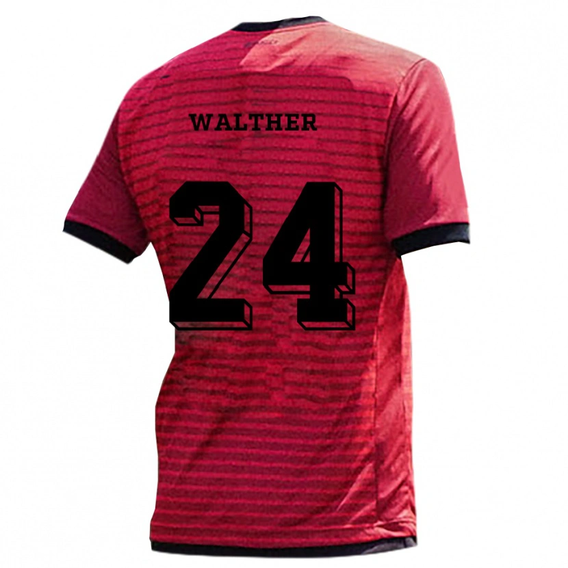 Danxen Heren Felix Walther #24 Rood Zwart Thuisshirt Thuistenue 2025/26 T-Shirt