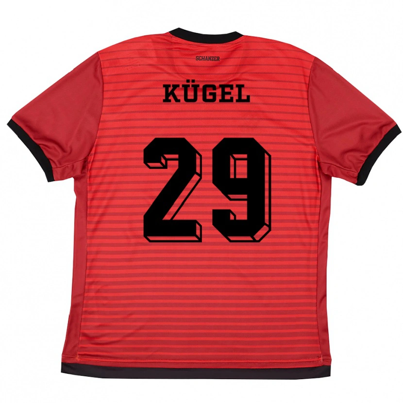 Danxen Heren Julian Kügel #29 Rood Zwart Thuisshirt Thuistenue 2025/26 T-Shirt