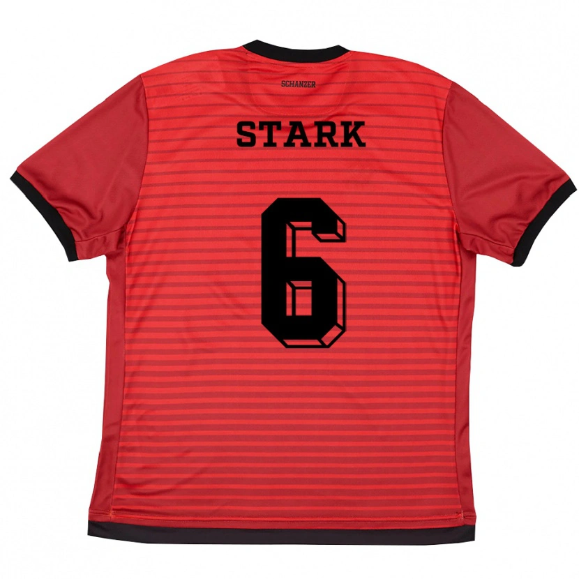 Danxen Heren Luca Stark #6 Rood Zwart Thuisshirt Thuistenue 2025/26 T-Shirt