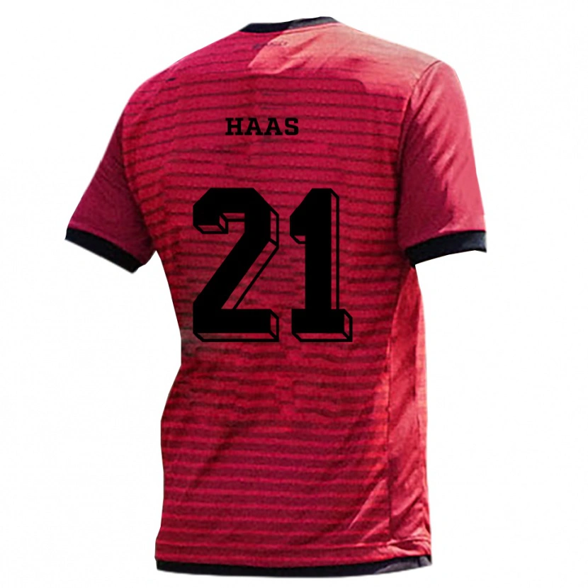 Danxen Heren Leo Haas #21 Rood Zwart Thuisshirt Thuistenue 2025/26 T-Shirt