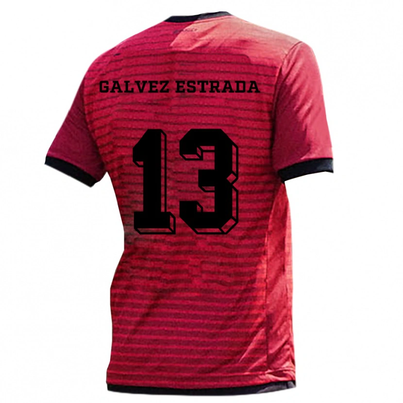 Danxen Heren Larissa Galvez Estrada #13 Rood Zwart Thuisshirt Thuistenue 2025/26 T-Shirt