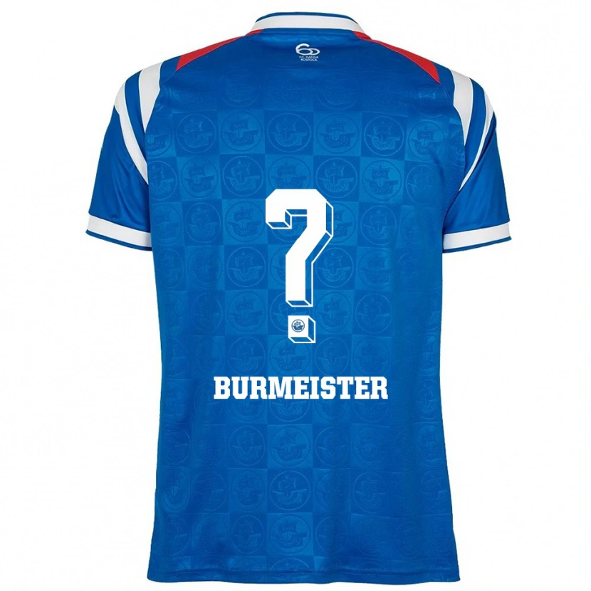Danxen Heren Fiete Burmeister #0 Blauw Wit Rood Thuisshirt Thuistenue 2025/26 T-Shirt