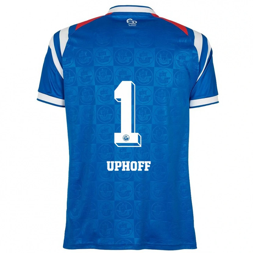 Danxen Heren Benjamin Uphoff #1 Blauw Wit Rood Thuisshirt Thuistenue 2025/26 T-Shirt