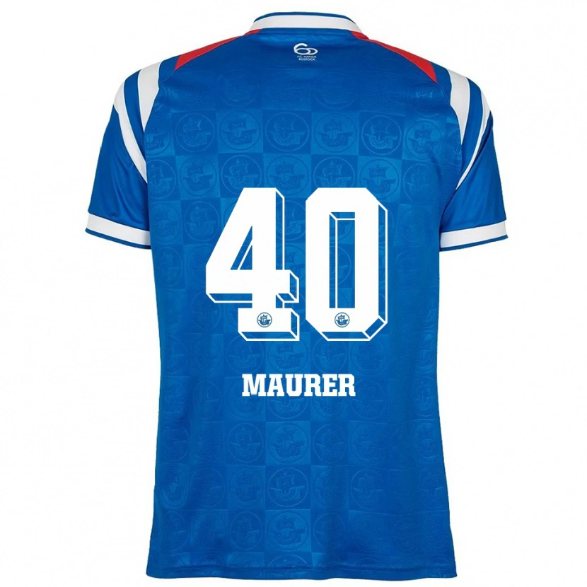 Danxen Heren Erik Maurer #40 Blauw Wit Rood Thuisshirt Thuistenue 2025/26 T-Shirt