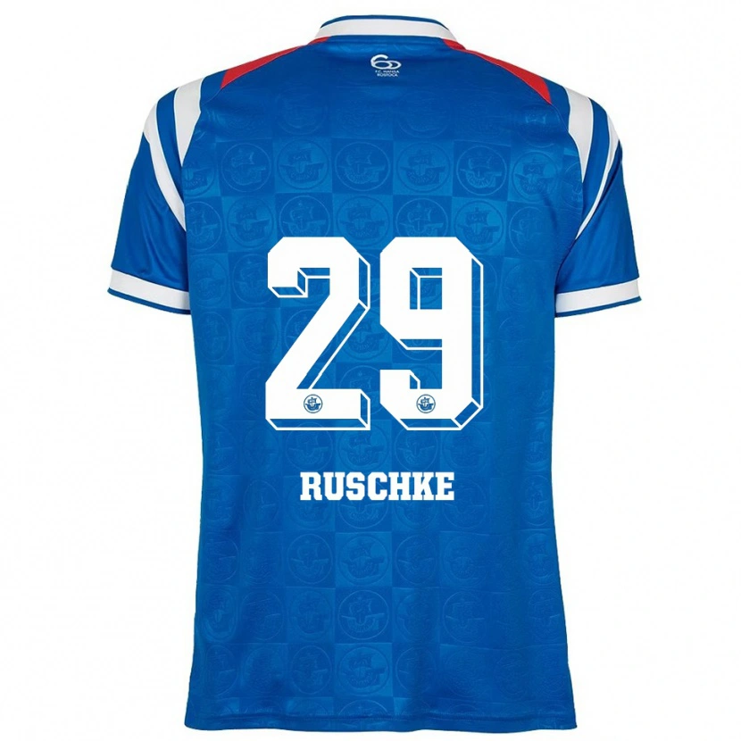 Danxen Heren Felix Ruschke #29 Blauw Wit Rood Thuisshirt Thuistenue 2025/26 T-Shirt