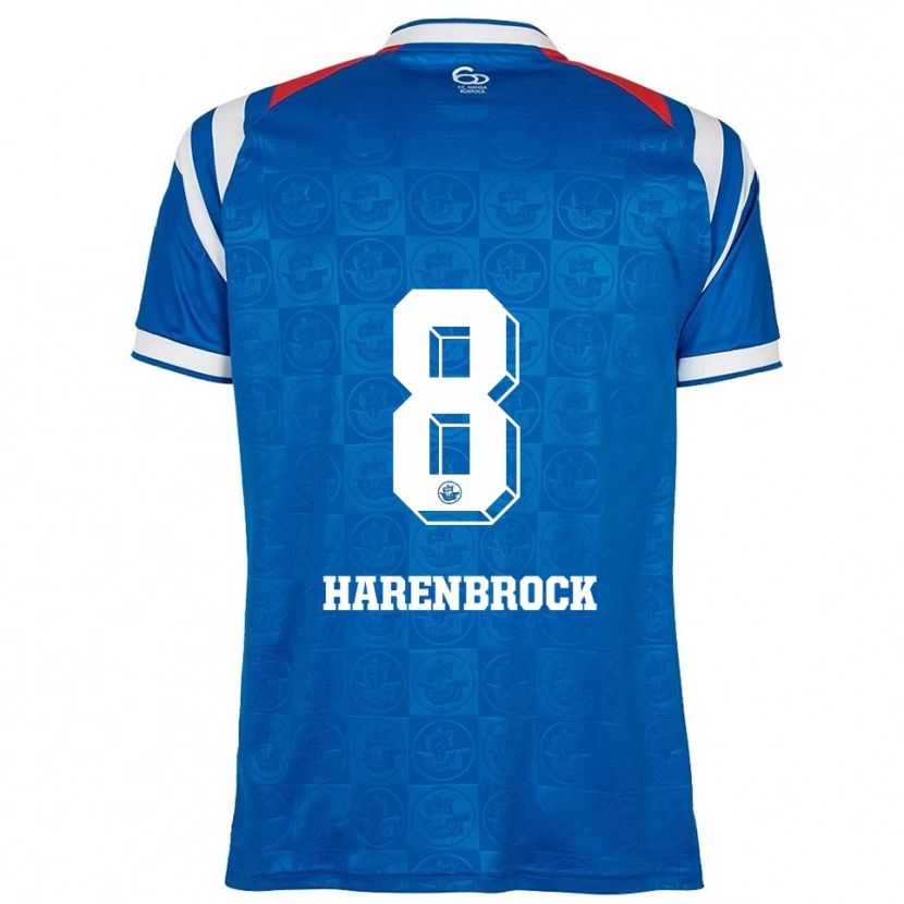 Danxen Heren Cedric Harenbrock #8 Blauw Wit Rood Thuisshirt Thuistenue 2025/26 T-Shirt