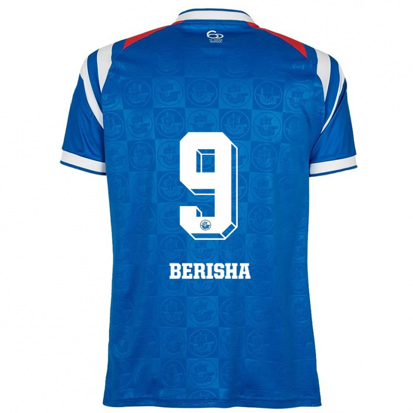 Danxen Heren Albin Berisha #9 Blauw Wit Rood Thuisshirt Thuistenue 2025/26 T-Shirt