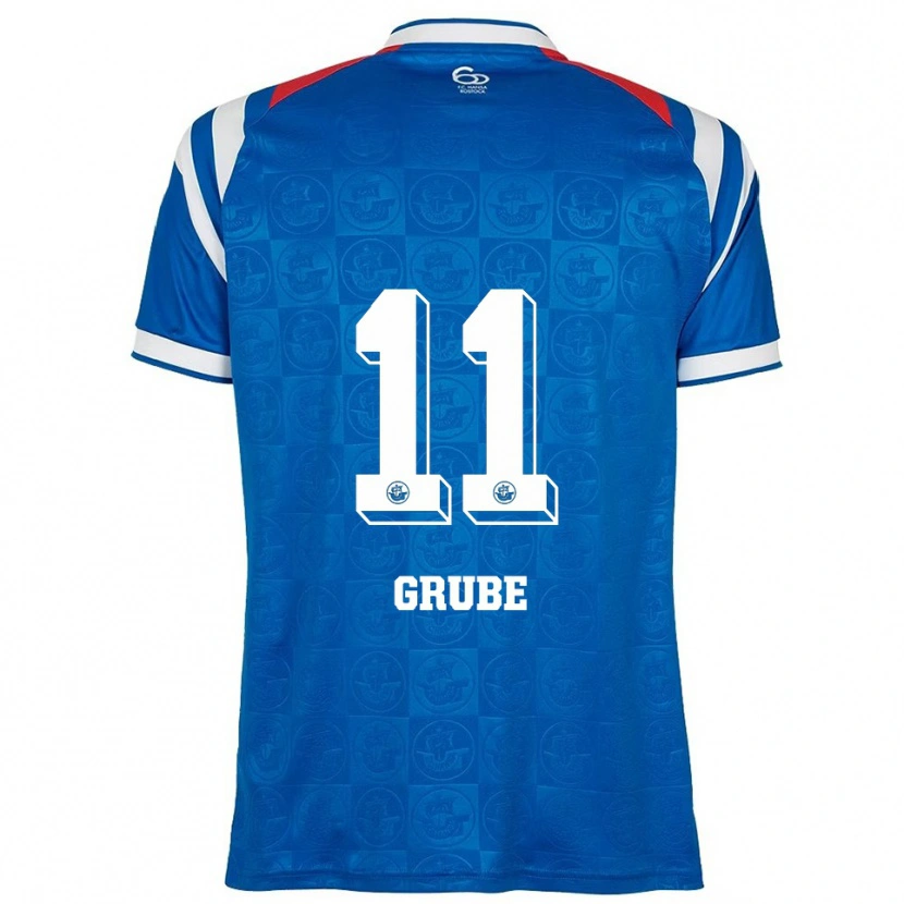 Danxen Heren Pepe Grube #11 Blauw Wit Rood Thuisshirt Thuistenue 2025/26 T-Shirt