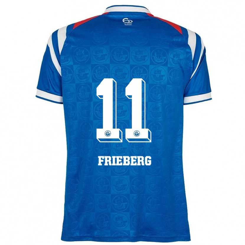 Danxen Heren Ole Frieberg #11 Blauw Wit Rood Thuisshirt Thuistenue 2025/26 T-Shirt