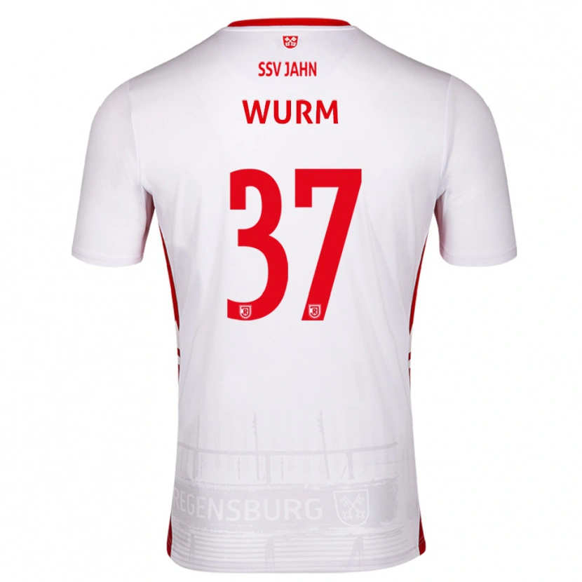 Danxen Heren Leopold Wurm #37 Wit Rood Thuisshirt Thuistenue 2025/26 T-Shirt