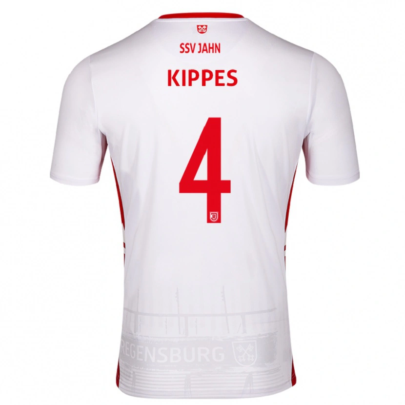 Danxen Heren Ben Kippes #4 Wit Rood Thuisshirt Thuistenue 2025/26 T-Shirt
