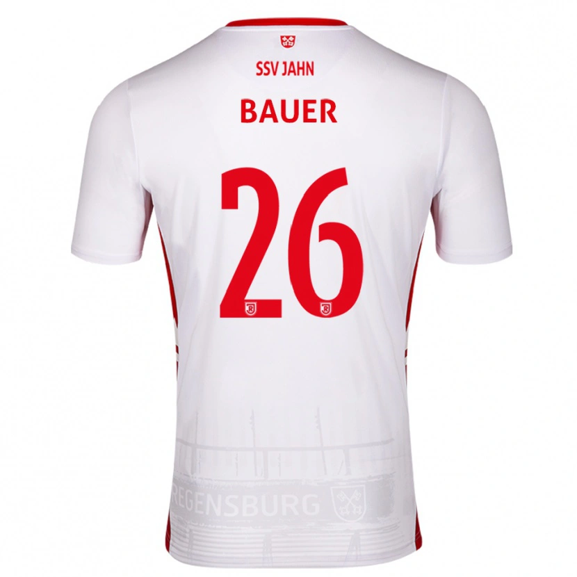 Danxen Heren Benedikt Bauer #26 Wit Rood Thuisshirt Thuistenue 2025/26 T-Shirt