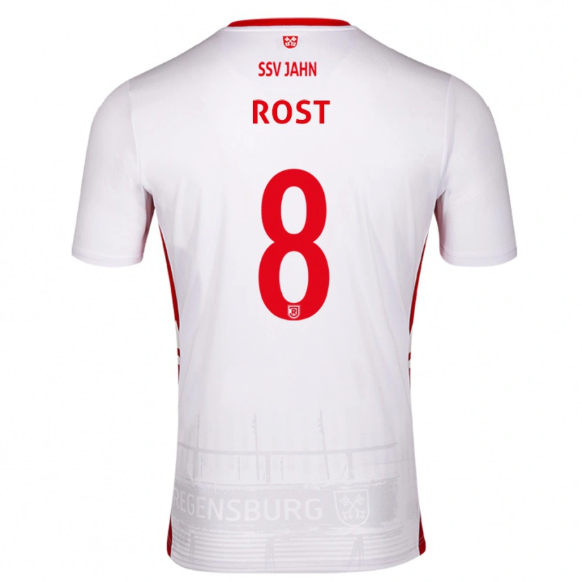 Danxen Heren Fabio Rost #8 Wit Rood Thuisshirt Thuistenue 2025/26 T-Shirt