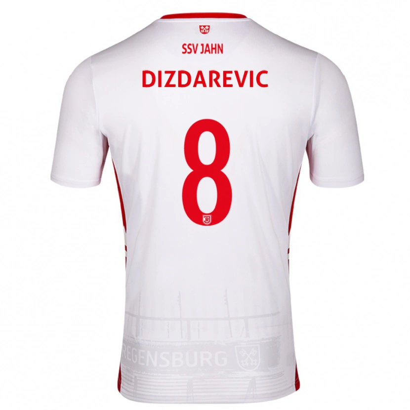 Danxen Heren Arian Dizdarevic #8 Wit Rood Thuisshirt Thuistenue 2025/26 T-Shirt