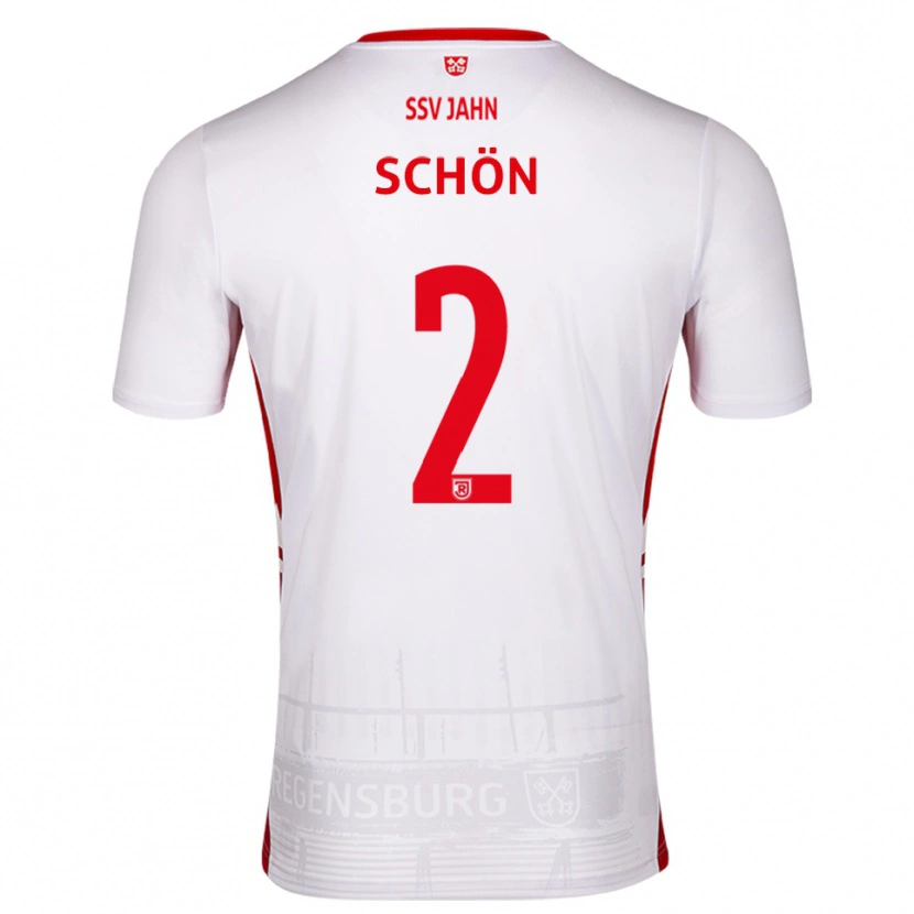 Danxen Heren Lenny Schön #2 Wit Rood Thuisshirt Thuistenue 2025/26 T-Shirt