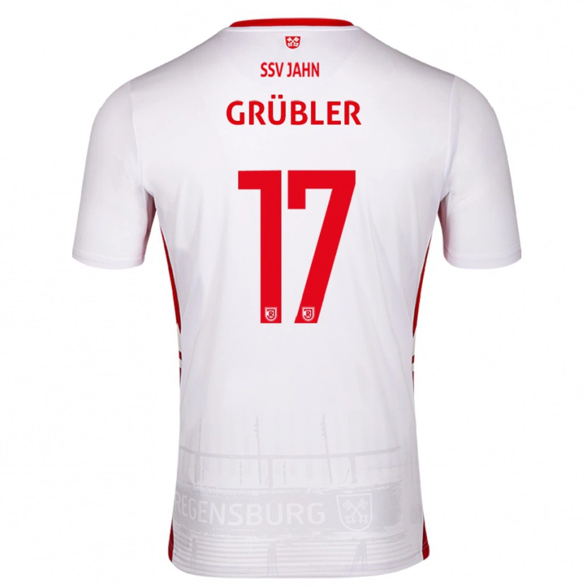 Danxen Heren David Grübler #17 Wit Rood Thuisshirt Thuistenue 2025/26 T-Shirt