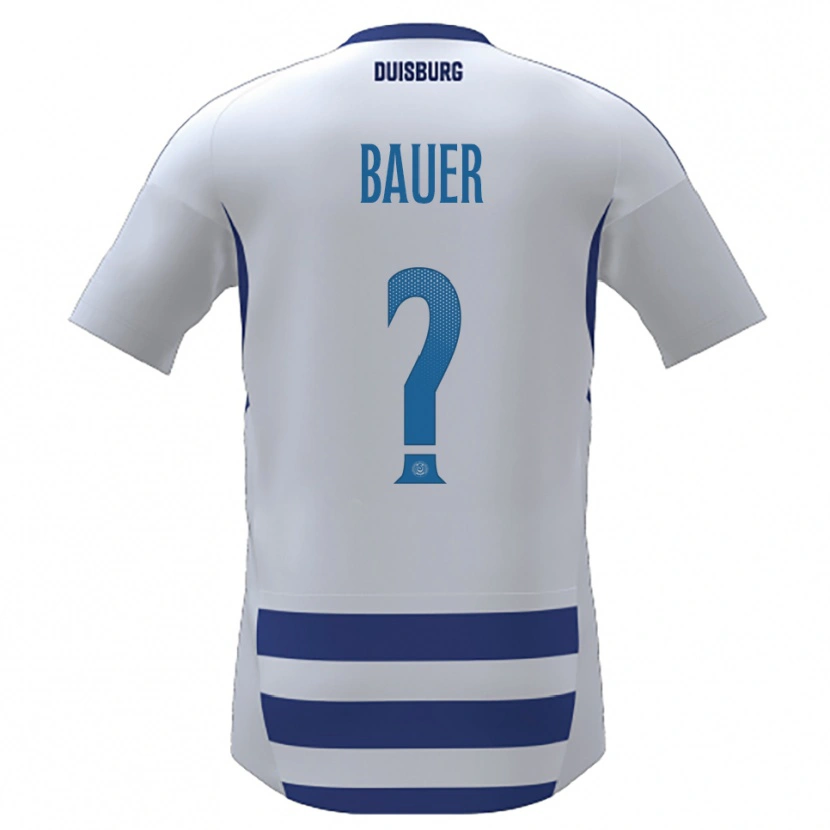 Danxen Heren Konstantin Bauer #0 Wit Blauw Thuisshirt Thuistenue 2025/26 T-Shirt