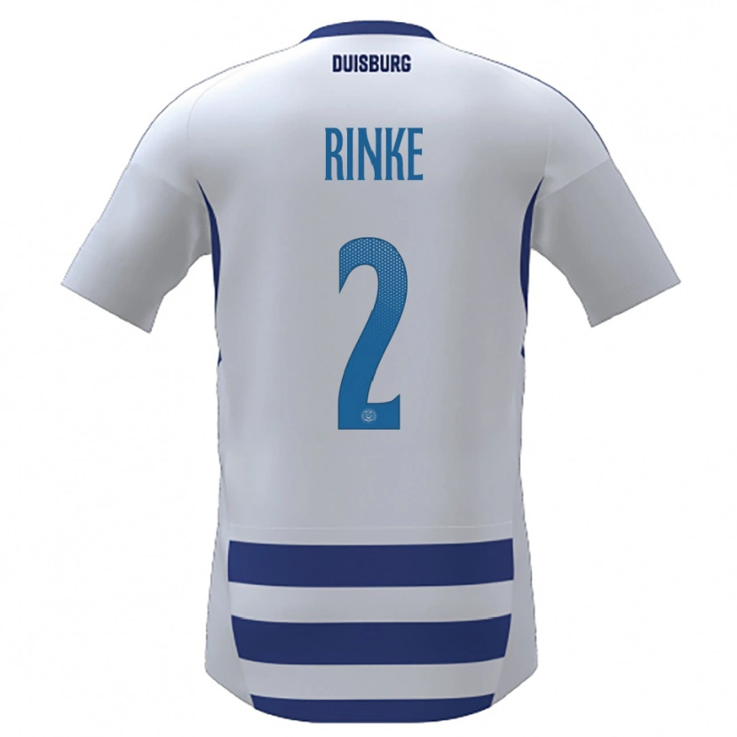 Danxen Heren Ole Rinke #2 Wit Blauw Thuisshirt Thuistenue 2025/26 T-Shirt